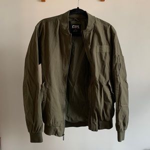 Olive bomber jacket